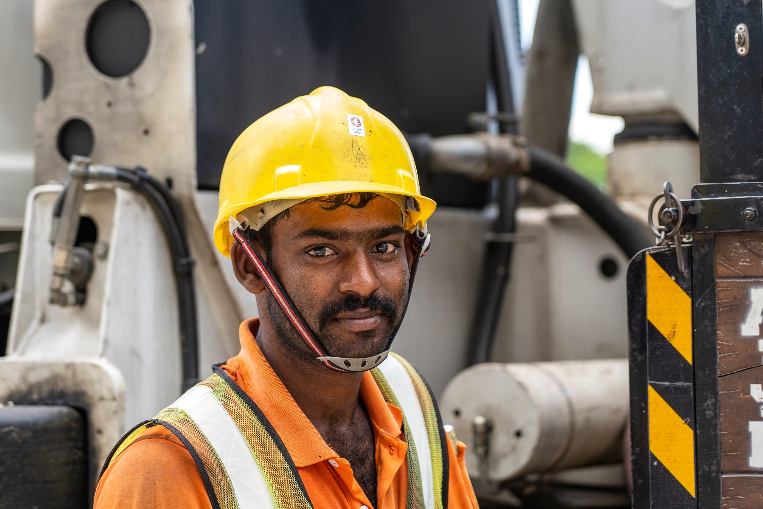 Skilled construction worker at job site